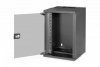 Digitus Szafa sieciowa wisząca 10 cali 9U, SOHO PRO 457 x 316 x 298 mm, nośność 60kg, drzwi szyba, niezłożona, Czarna